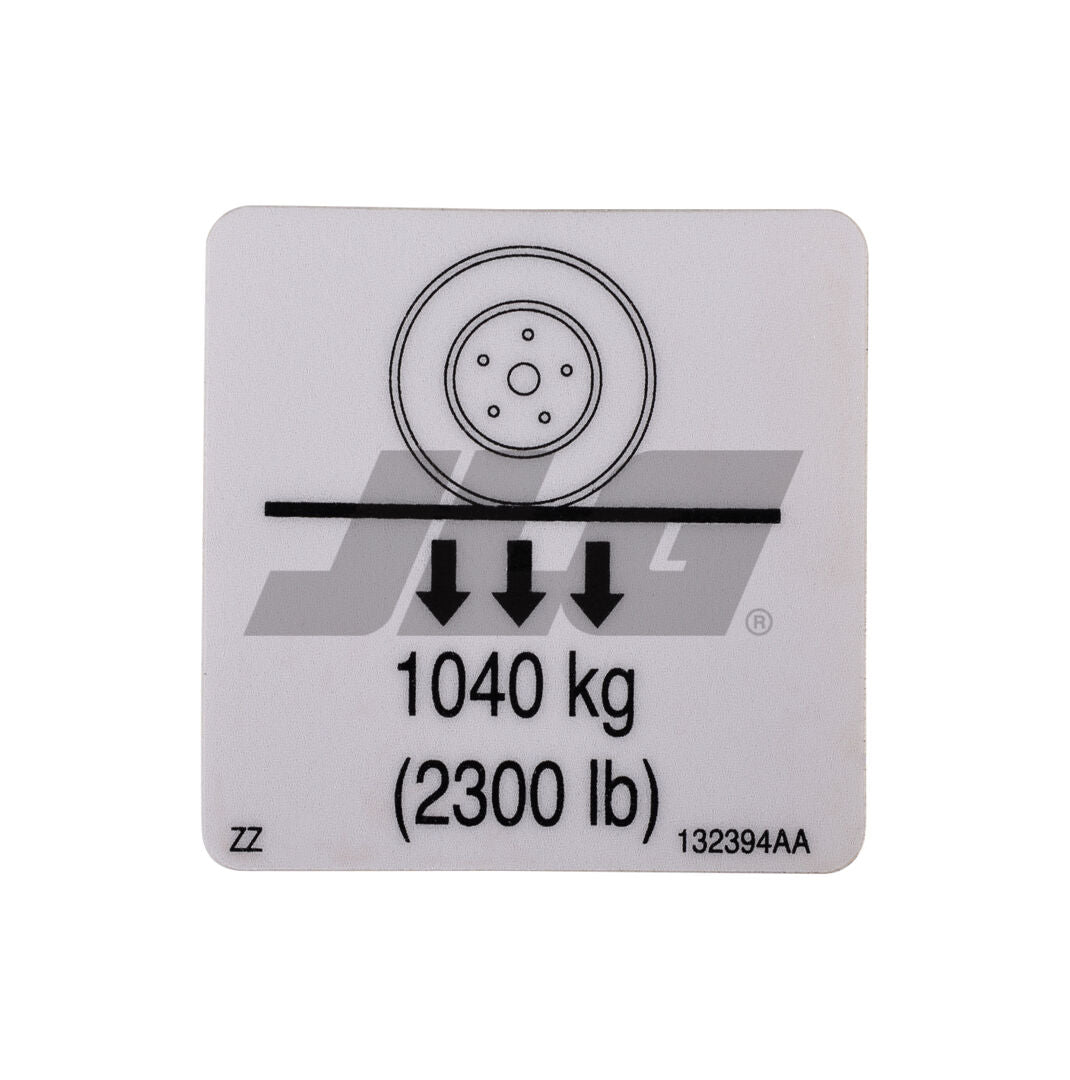 SJ132394 | SJ-WHEEL LOAD LABEL