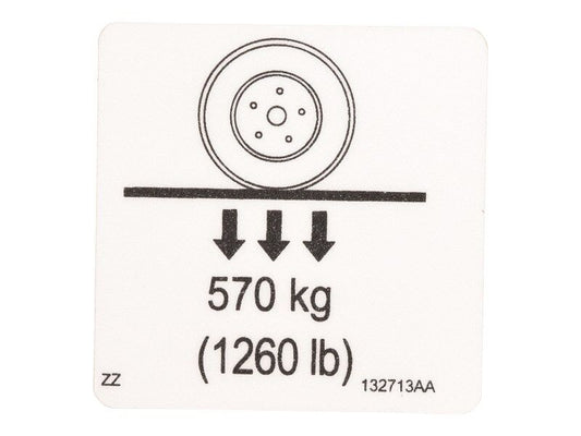 SJ132713 | 1260LB Wheel Load Capacity Label decal for various Skyjack Machines