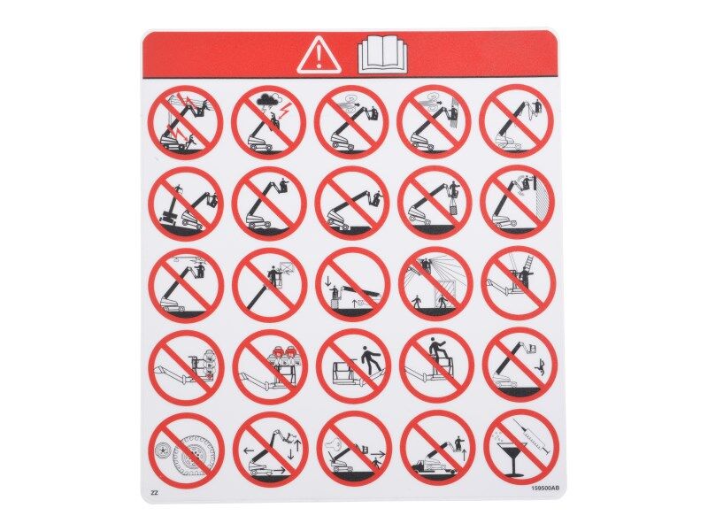 SJ159500 | LABEL VL WARNING HAZARDS PIC