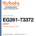Genuine Kubota joint, part number EG261-73372 — Alpine Equipment