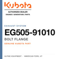 Genuine Kubota bolt flange, part number EG505-91010 — Alpine Equipment