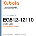 Genuine Kubota muffler, part number EG512-12110 — Alpine Equipment