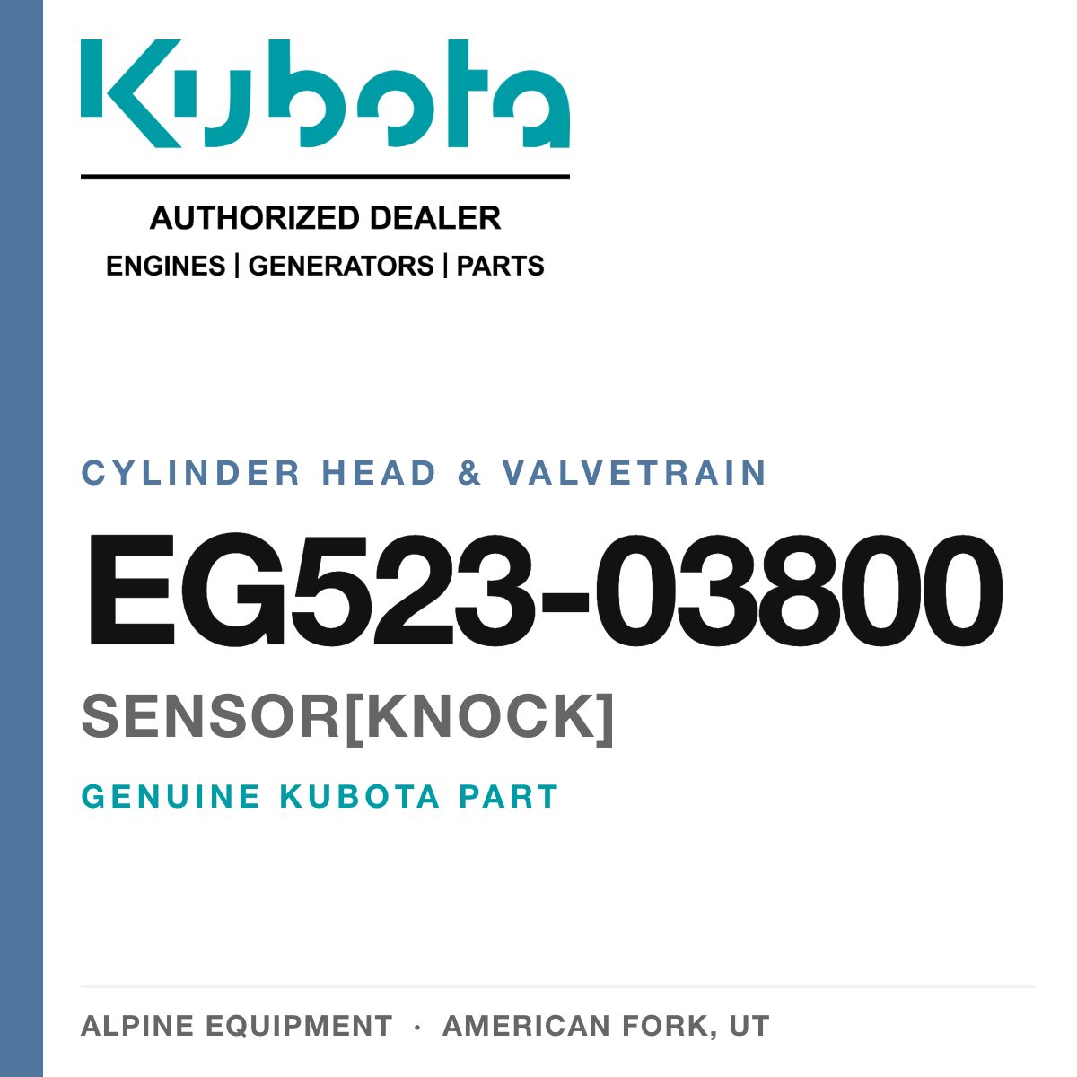 Genuine Kubota sensor[knock], part number EG523-03800 — Alpine Equipment