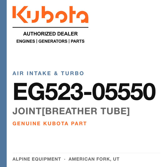 Genuine Kubota joint[breather tube], part number EG523-05550 — Alpine Equipment
