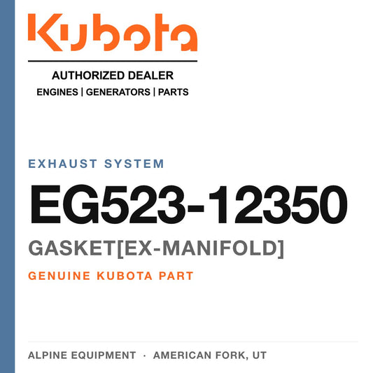 Genuine Kubota gasket[ex-manifold], part number EG523-12350 — Alpine Equipment