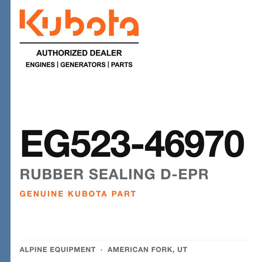 Genuine Kubota rubber sealing d-epr, part number EG523-46970 — Alpine Equipment
