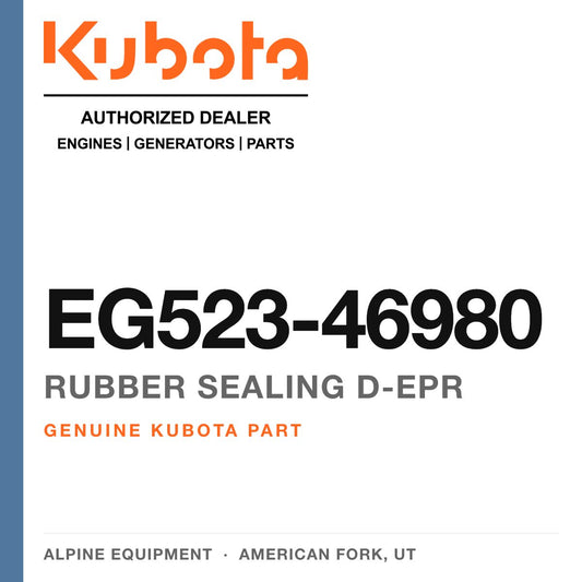 Genuine Kubota rubber sealing d-epr, part number EG523-46980 — Alpine Equipment