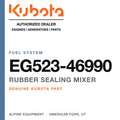 Genuine Kubota rubber sealing mixer, part number EG523-46990 — Alpine Equipment