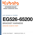 Genuine Kubota bracket harness, part number EG526-65200 — Alpine Equipment
