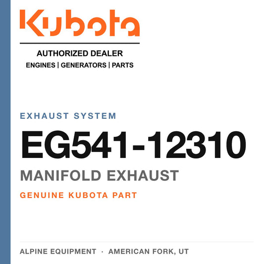 Genuine Kubota manifold exhaust, part number EG541-12310 — Alpine Equipment