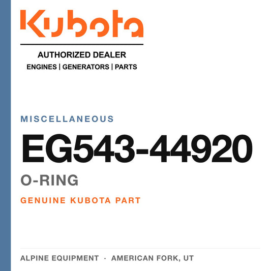 Genuine Kubota o-ring, part number EG543-44920 — Alpine Equipment