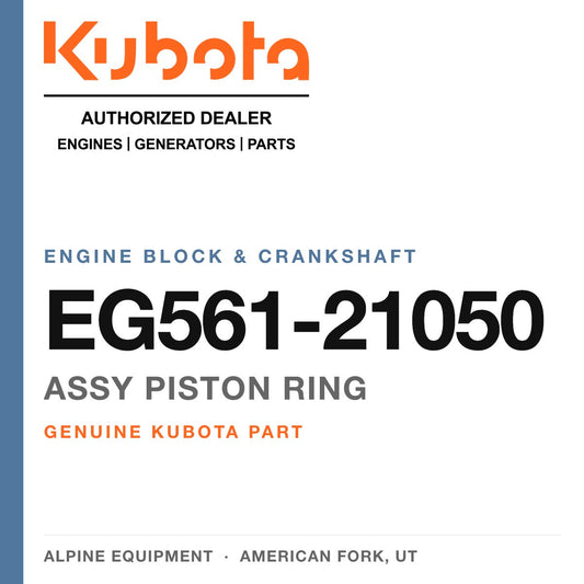 Genuine Kubota assy piston ring, part number EG561-21050 — Alpine Equipment