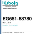 Genuine Kubota holder, part number EG561-68780 — Alpine Equipment