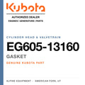 Genuine Kubota gasket, part number EG605-13160 — Alpine Equipment