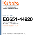 Genuine Kubota assy,terminal, part number EG651-44920 — Alpine Equipment