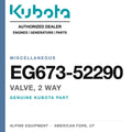 Genuine Kubota valve, 2 way, part number EG673-52290 — Alpine Equipment