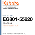 Genuine Kubota bearing, part number EG801-55820 — Alpine Equipment