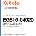 Genuine Kubota comp case gear, part number EG815-04020 — Alpine Equipment