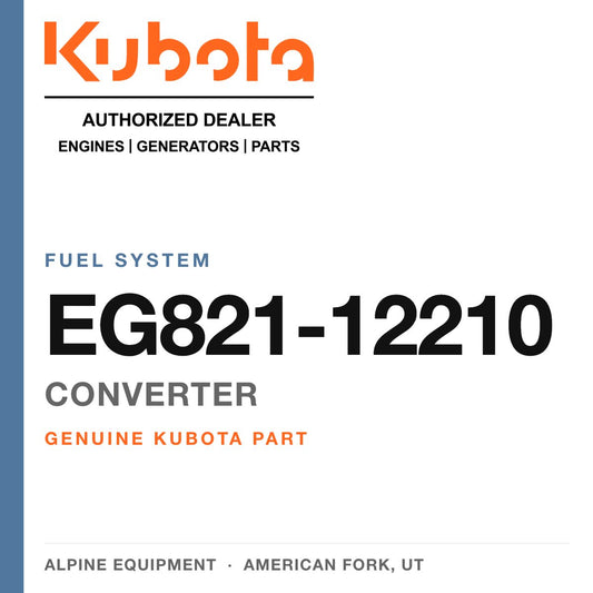 Genuine Kubota converter, part number EG821-12210 — Alpine Equipment