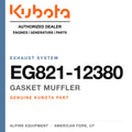 Genuine Kubota gasket muffler, part number EG821-12380 — Alpine Equipment