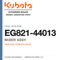 Genuine Kubota mixer assy, part number EG821-44013 — Alpine Equipment