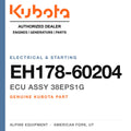 Genuine Kubota ecu assy 38EPS1G, part number EH178-60204 — Alpine Equipment