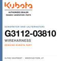Genuine Kubota wireharness, part number G3112-03810 — Alpine Equipment