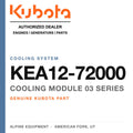 Genuine Kubota cooling module 03 series, part number KEA12-72000 — Alpine Equipment