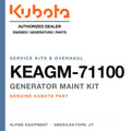 Genuine Kubota generator maint kit, part number KEAGM-71100 — Alpine Equipment