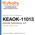 Genuine Kubota engine overhaul kit, part number KEAOK-11013 — Alpine Equipment