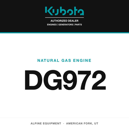 Kubota DG972 natural gas engine — Alpine Equipment Repair, authorized Kubota dealer
