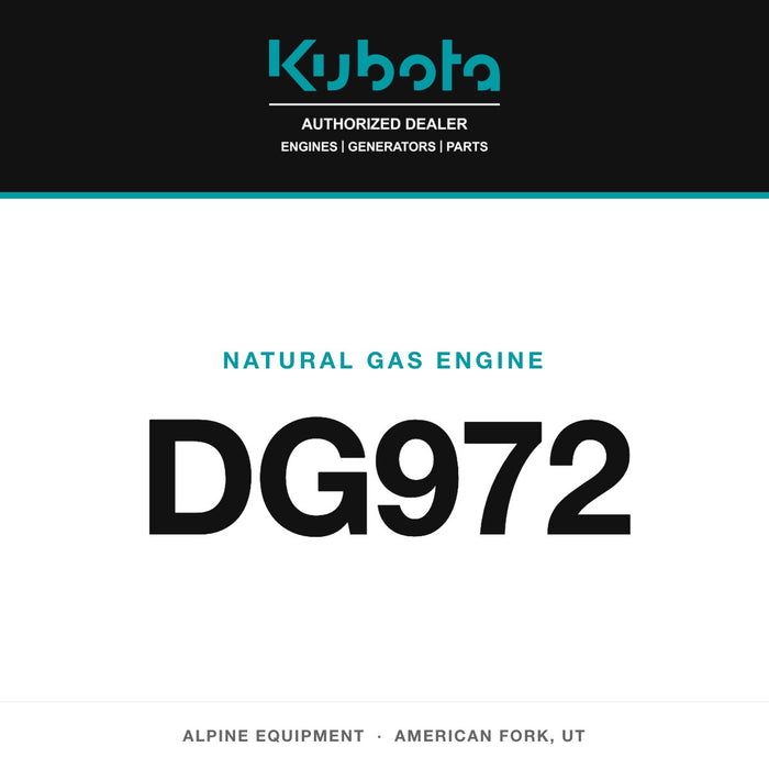 Kubota DG972 natural gas engine — Alpine Equipment Repair, authorized Kubota dealer
