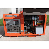 Kubota GL7000 generator with service doors open, showing the engine