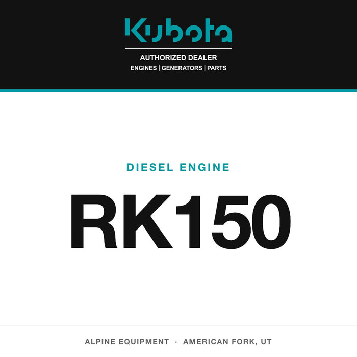 Kubota RK150 diesel engine — Alpine Equipment Repair, authorized Kubota dealer