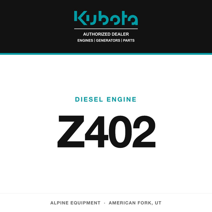 Kubota Z402 diesel engine — Alpine Equipment Repair, authorized Kubota dealer