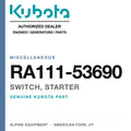 Genuine Kubota switch, starter, part number RA111-53690 — Alpine Equipment