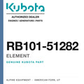 Genuine Kubota element, part number RB101-51282 — Alpine Equipment