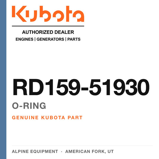 Genuine Kubota o-ring, part number RD159-51930 — Alpine Equipment
