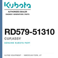 Genuine Kubota cup,assy, part number RD579-51310 — Alpine Equipment