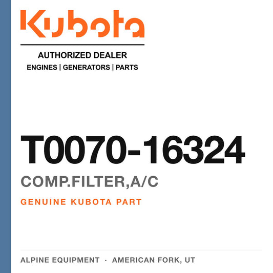 Genuine Kubota comp.filter,a/c, part number T0070-16324 — Alpine Equipment