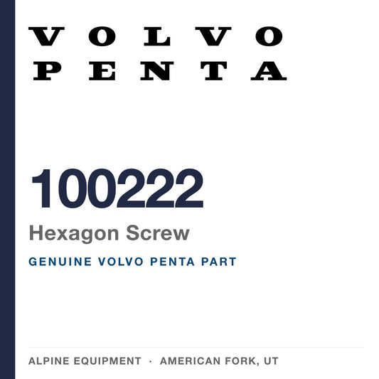 Volvo Penta 100222 Hexagon Screw — genuine part from Alpine Equipment, American Fork UT