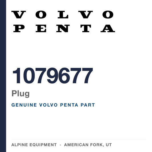 Volvo Penta 1079677 Plug — genuine part from Alpine Equipment, American Fork UT