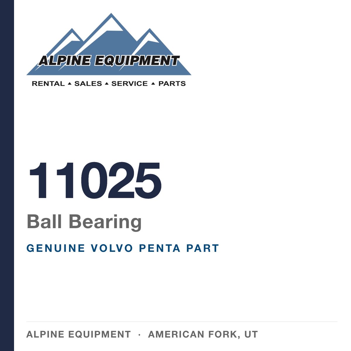 Volvo Penta 11025 Ball Bearing — genuine part from Alpine Equipment, American Fork UT