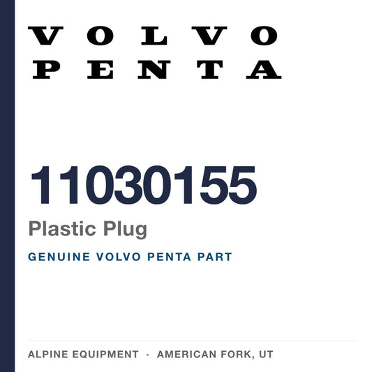 Volvo Penta 11030155 Plastic Plug — genuine part from Alpine Equipment, American Fork UT