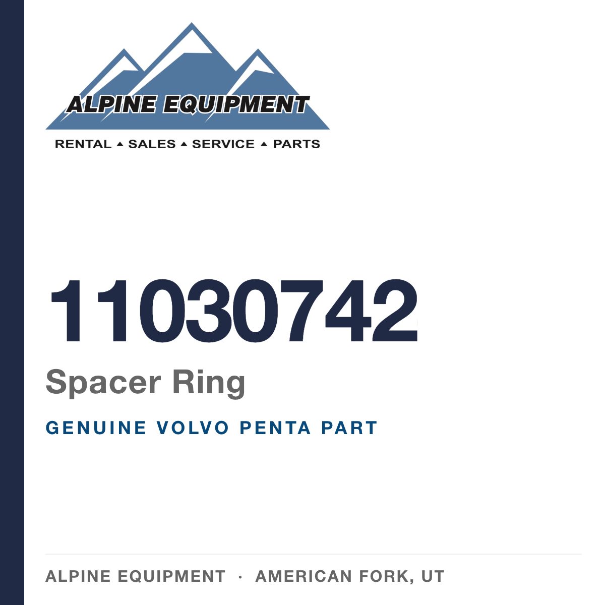 Volvo Penta 11030742 Spacer Ring — genuine part from Alpine Equipment, American Fork UT