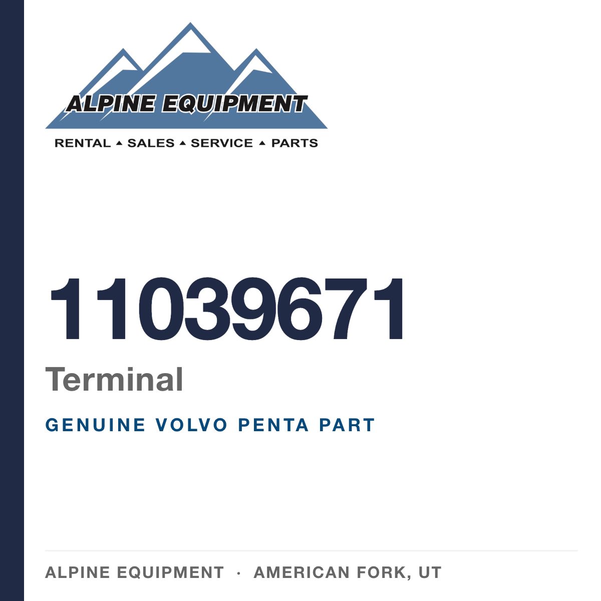 Volvo Penta 11039671 Terminal — genuine part from Alpine Equipment, American Fork UT