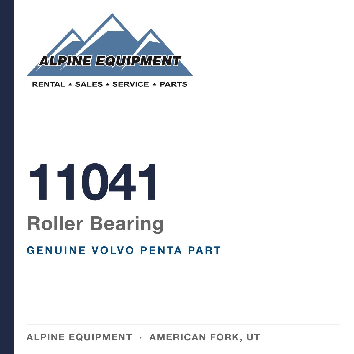 Volvo Penta 11041 Roller Bearing — genuine part from Alpine Equipment, American Fork UT