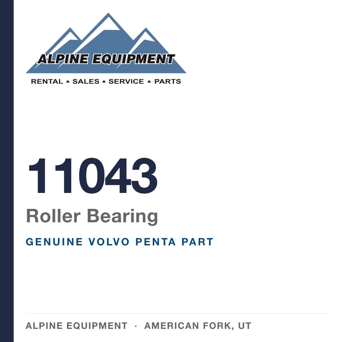 Volvo Penta 11043 Roller Bearing — genuine part from Alpine Equipment, American Fork UT