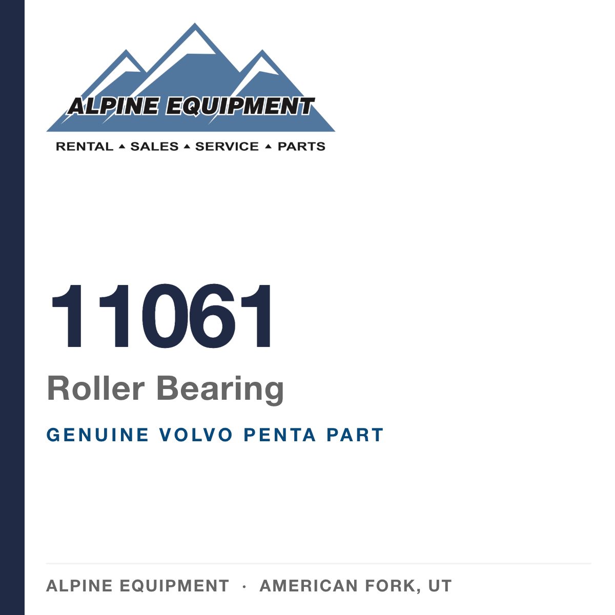 Volvo Penta 11061 Roller Bearing — genuine part from Alpine Equipment, American Fork UT