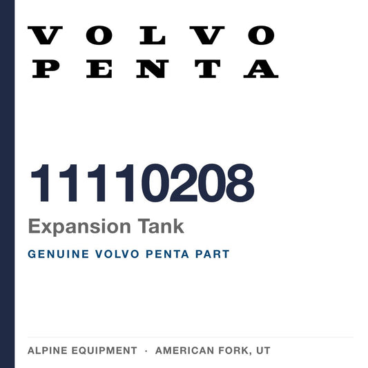 Volvo Penta 11110208 Expansion Tank — genuine part from Alpine Equipment, American Fork UT